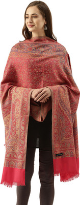 Pashmoda Polyester Wool Blend Printed, Self Design Women Shawl(Multicolor)
