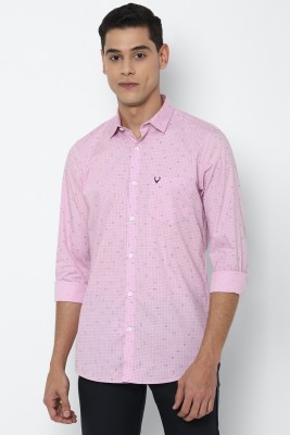 Allen Solly Men Checkered Casual Pink Shirt