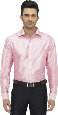 Khoday Williams Men Solid Party Pink Shirt