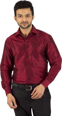 Khoday Williams Men Solid Party Maroon Shirt