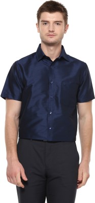 Khoday Williams Men Solid Party Dark Blue Shirt