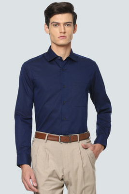 LOUIS PHILIPPE Men Solid Formal Dark Blue Shirt