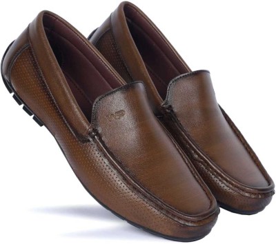 WALKPLUS Faux Leather Men Loafers Designer Loafers For Men(Tan)
