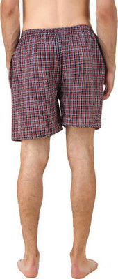 JK WORLD FASHION Checkered Men Red Regular Shorts