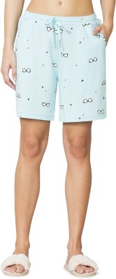 VAN HEUSEN Printed Women Blue Regular Shorts