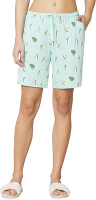 VAN HEUSEN Printed Women Green Regular Shorts