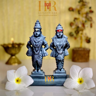 hr enterprises (VR 51B Grey) Vitthal Rukmini Statue,Vitthal Rukmani Stand,God Vitthal Rukmai. Decorative Showpiece  -  13.5 cm(Polyresin, Grey)