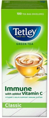 Tetley (100 bags) Green Tea Classic with Natural flavors With Immunity power of Vitamin C Green Tea Bags Box(100 Bags)