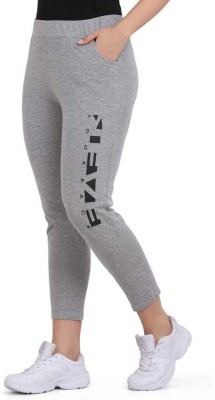 Clothina Printed Women Grey Track Pants