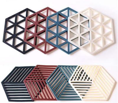 Spatlus Hexagon Reversible PVC Coaster Set(Pack of 8)
