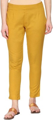 FC First Choice Regular Fit Women Yellow Trousers