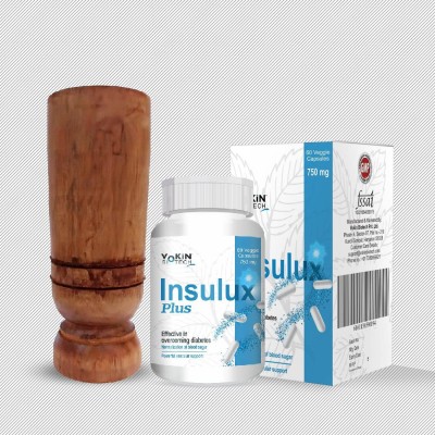 Vokin Biotech Insulux Plus For Diabetes Control With Vijaysar Glass Natural Herbal Tumbler(60 Capsules)