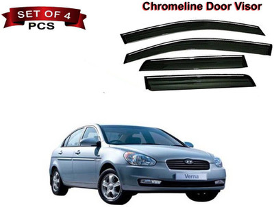 Auto E-Shopping For Front, Rear Wind Deflector(Tinted Hyundai Verna)