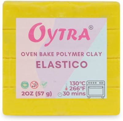 OYTRA Polymer Clay Elastico Series 57g / 2OZ Oven Bake Flexible Clay (Yellow) Art Clay(57 g)