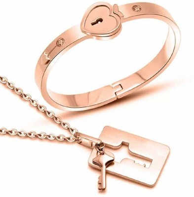 ruby collection Alloy Silver Rose Gold Jewellery Set(Pack of 1)