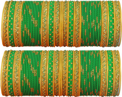 Zulka Get Your Traditions Metal Zircon Bangle Set(Pack of 104)