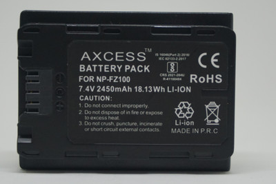 Axcess NP-FZ100  for Sony A7 III, A7R III, A7R IV, A9, Alpha 9, A7R3 Camera   Battery