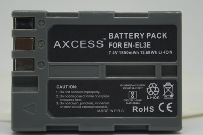 Axcess  for Nikon EN-EL3e and Nikon D50, D70, D70s, D80, D90, D100, D200, D300, D300S, D700 Camera   Battery