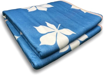 Kreative Marche Solid Double Electric Blanket(Woollen Blend, Blue)