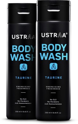 USTRAA Body Wash - Taurine - 250 ml - Menthol cooling, Energizing freshness(2 x 250 ml)