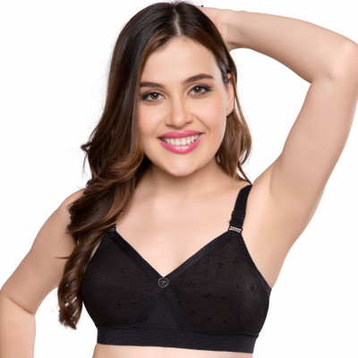 Trylo Krutika Chikan Women Full Coverage Non Padded Bra(Black)