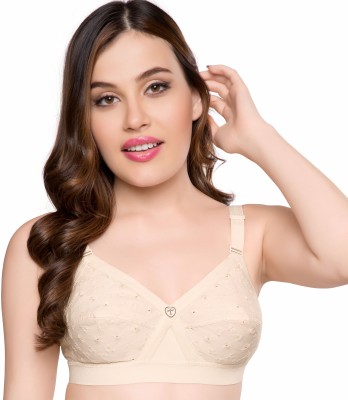 Trylo Trylo Krutika Chikan Women Full Coverage Non Padded Bra(Beige)