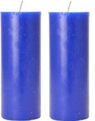 CHIKLIT ENTERPRISE Pack of 2 Pcs PREMIUM Sea Breeze Scented Blue Pillar candles for Home Decorations & Celebrations (Sea Breeze Scented) (Blue Colour) Candle(Blue, Pack of 2)