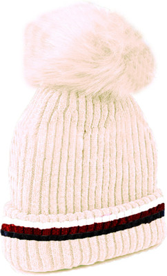 TRUE INDIAN Solid, Woven, Self Design Beanie Cap