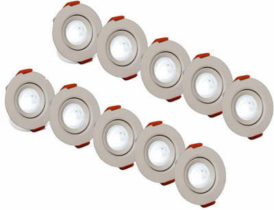 D'Mak D’Mak™ LED Ceiling COB Spot Light - 3 Watt - SQUARE - White (6500K), Pack of 10 Recessed Ceiling Light Ceiling Lamp(White)