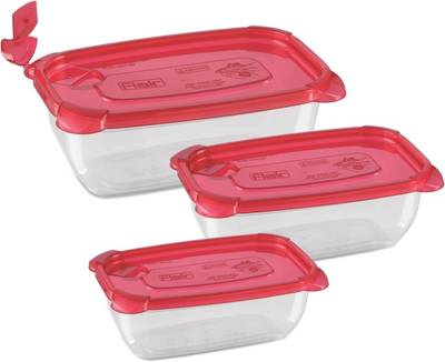 FLAIR MICRO-VENT CONTAINER SET OF-3 1500/700/300ML  - 2500 ml Plastic Fridge Container