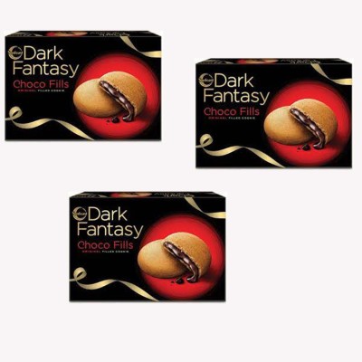 Sunfeast Dark Fantasy Choco Fills Festive Pack Cream Filled 900 GRAMS (300G*3) Cream Filled Biscuit(3 x 300 g)