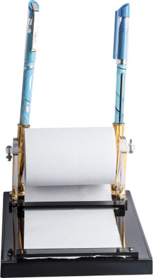 PANKU 2 Compartments Cast Acrylic Pen Stand(Smoke Black)