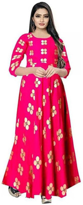 The Fam Studio Women Gown Pink Maxi/Full Length Dress