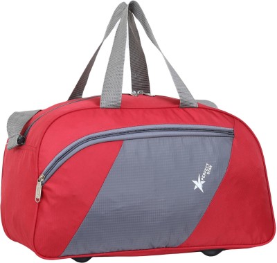 PERFECT STAR (Expandable) 40 L Hand Duffel Bag 12 inch 9.5 inch 20 inch Stylish Light Weight Small Travel Duffel Bag For Men & Women Quality Tested Luggage Bag - Grey - Regular Capacity {red } Gym Duffel Bag