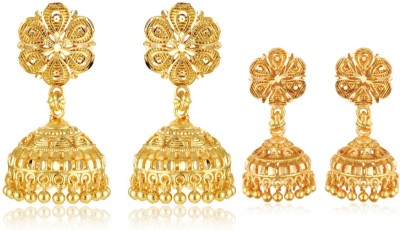 VIGHNAHARTA Vighnaharta Everyday wear Gold plated alloy Earring, Jhumki, Jhumki Earring for Women and Girls ( Pack of - 2 pair Earring) {VFJ1265-1494ERG} Alloy Jhumki Earring