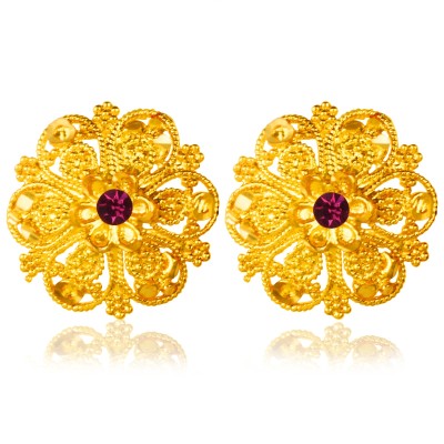 Lila Traditional South Indian Temple Jewellery 1gm Gold n Micron Plated Jhumki Jumkas Alloy, Brass, Metal Stud Earring
