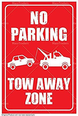KREEPO NO PARKING ,TOW AWAY ZONE pack of 2 Emergency Sign