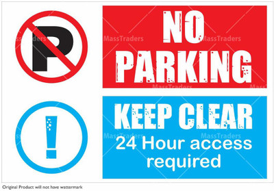 KREEPO NO PARKING pack of 2 Emergency Sign