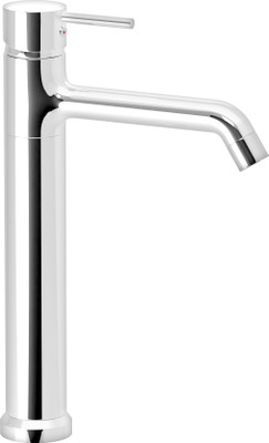 PIXAFLO Brass Single Lever Tall Boy Basin Mixer with 600 mm Long Stainless Steel Braided Hoses (Chrome) (Hot & Cold) 12 inches tall (Florent-FX) Table Top Basin Mixer Faucet(Deck Mount Installation Type)
