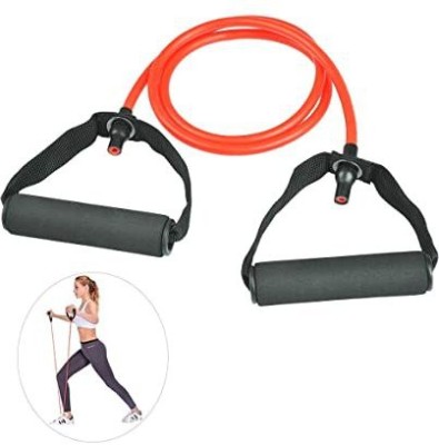 Top Quality Store Resistance Band Or Toning Tube with Foam Handle Resistance Tube(Multicolor)