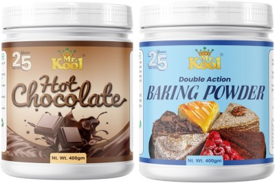 Mr.Kool Hot Chocolate Drink Powder(400gm) and Premium Quality Backing Powder (400gm).Pack Of 2 Combo. Combo(800gm)