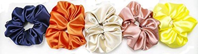 Soika Luxury Satin Scrunchies for Women/girls - Exact Colors as Pic, Multi-Color Scrunchies | Plain Pastel Shades | Anti hair breakage, Quality Tie Elastic( Pack of 6) Rubber Band(Multicolor)