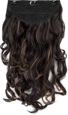 STREAK STREET CLIP-IN 18'' Soft Curls Dark Brown  Extensions With Golden Highlights Hair Extension