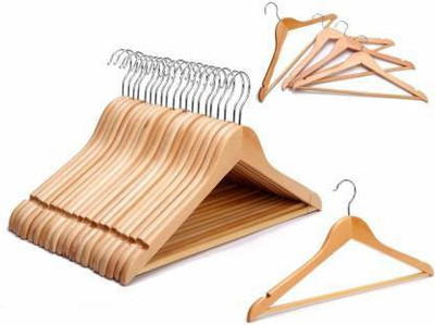 TAHIV solid Wooden Finished Wooden Hanger with 360 Swivel Hook and Precisely Cut Notches for Camisole, Jacket,Suit.Coat, Pant, Dress Clothes Hangers Wooden Dress Pack of 12 Hangers For  Dress