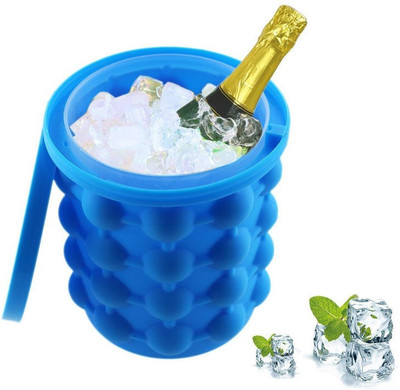 Cierie 1 L Silicone Ice maker Ice Bucket(Blue)
