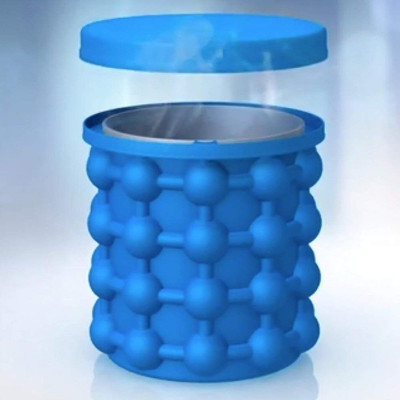 Cierie 1 L Silicone Mould Ice Tray Ice Bucket(Blue)