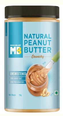 MUSCLEBLAZE Natural Peanut Butter, Crunchy(750 g)