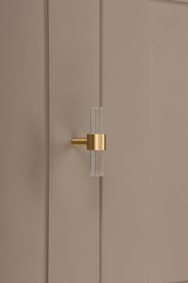 Mantara H-013 Acrylic Brass Strip Handle Modern Minimalist Cabinet Golden Transparent Drawer Wardrobe Furniture Light Luxury Door Handle ( Pack of 1 ) Brass Cabinet/Drawer Handle