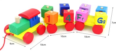poksi Whirlwind Pull-along Train | Number and Alphabet Rotating Blocks | Early Educational Toys for Toddlers Kids 2 + Years (Multicolor)(Multicolor)