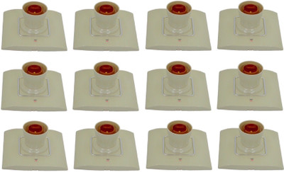 Prop It Up SQUARE White Fancy Bulb holder for wall home Plastic Light Socket (B-22) (HN/03) PACK OF 12 Plastic, Brass Light Socket(Pack of 12)